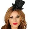 Schwarzer Mini Zylinder Glänzend -Cosplay Verkäufe schwarzer mini zylinder glaenzend halloween kostuem hut faschings huete 39243