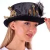 Schwarzer Voodoo Hut Mit Feder Und Skelett -Cosplay Verkäufe schwarzer voodoo kostuemhut mit federn und knochen fuer halloween voodoo kostuemzubehoer voodoo verkleidungszubehoer voodoo accessoire 53412 1