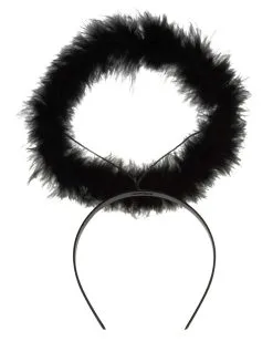 Schwarze Engel Heiligenschein -Cosplay Verkäufe schwarzer heiligenschein mit maraboufedern schwarzer gothic engel weihnachtskostuem 24784 03