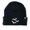 Schwarze Beanie Mit Weißen Fledermäusen