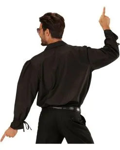 Schwarzes Rüschenhemd Mit Knöpfen -Cosplay Verkäufe schwarzes rueschenhemd mit knoepfen zorro hemd piratenhemd seeraeuberhemd 25594 2