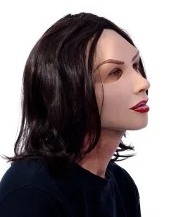 Sexy Brünette Maske -Cosplay Verkäufe sexy frauenmaske cross dresser maske travestie show maske lady mask with wig 21270 03