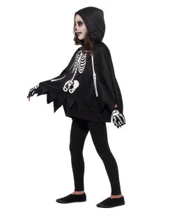 Skelett Kinder Poncho Mit Handschuhe -Cosplay Verkäufe skelett kinder poncho mit handschuhe skelett ueberwurf als halloween verkleidung skeleton kit 35848 3