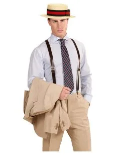 Strohhut Deluxe Mit Hutband -Cosplay Verkäufe strohhut deluxe kreissaege 20er jahre strohhut florentiner stohhut faschingshut 29357 3