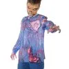 Zombie Shirt Mit Realistic Print -Cosplay Verkäufe teenager zombie longsleeve blutiges horror shirt fuer kids 23030 front