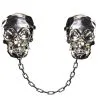 Totenkopf Broschen Mit Kette Als Umhang-Verschluss