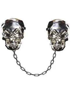 Totenkopf Broschen Mit Kette Als Umhang-Verschluss