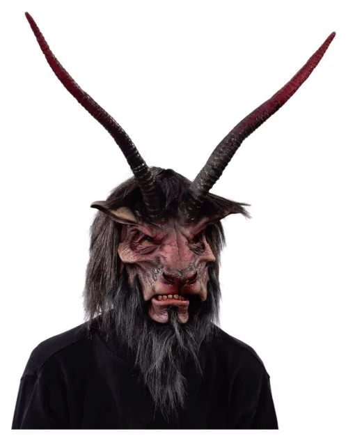 Gehörnte Krampus Maske Mit Kunstfell -Cosplay Verkäufe underworld overlord makse biest mit riesen hoernern latexmaske fuer halloween und fasching zagone overlord mask 28300