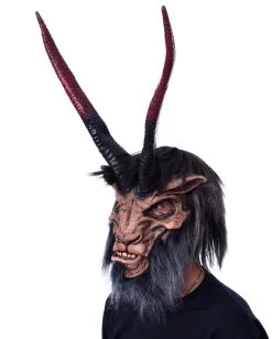 Gehörnte Krampus Maske Mit Kunstfell -Cosplay Verkäufe underworld overlord maske biest mit riesen hoernern latexmaske fuer halloween und fasching zagone overlord mask 28300 3