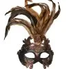 Antike Augenmaske Mit Federn Bronze -Cosplay Verkäufe venezianische augenmaske bronze venetian eyemask venedischer karneval faschingsmasken 25150