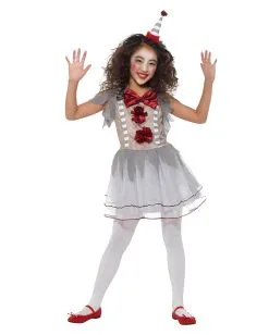 Vintage Horror-Clown Mädchen Kostüm -Cosplay Verkäufe vintage horror clown maedchen kostuem killerclown verkleidung kinder halloween evil clown girl costume 35845 2 1