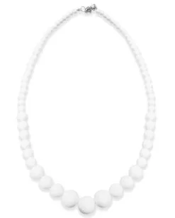 Weiße Kunststoff Perlenkette -Cosplay Verkäufe weisse perlenkette als kostuemzubehoer kostuemschmuck fuer fasching und karneval 1717 04