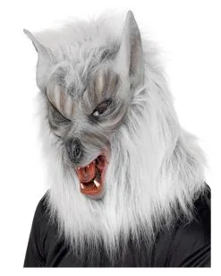 Werwolf Maske Silbergrau