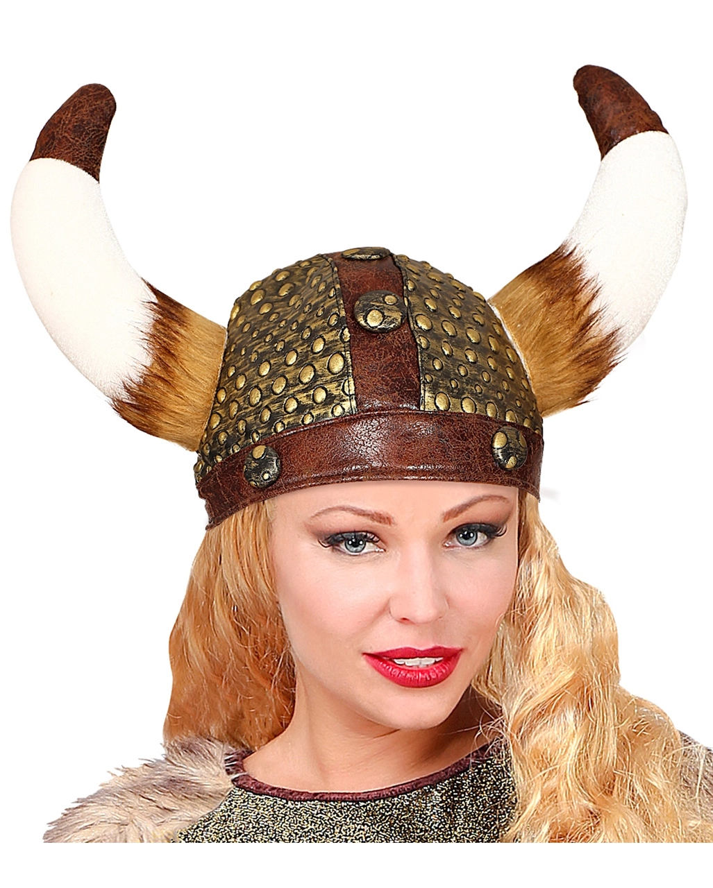 Wikinger Helm Faxe Mit Kunstfell In Lederoptik 5 Wikinger Helm Faxe Mit Kunstfell In Lederoptik – Bild 3